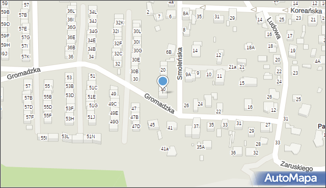 Katowice, Smoleńska, 32, mapa Katowic