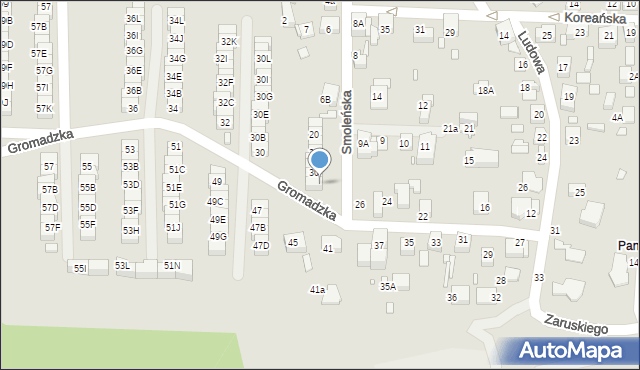 Katowice, Smoleńska, 34, mapa Katowic