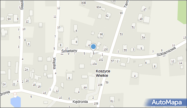 Koszyce Wielkie, Śmietany Józefa, ks., 3, mapa Koszyce Wielkie