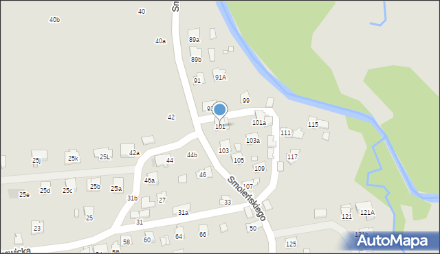 Kraków, Smoleńskiego Jerzego, 101, mapa Krakowa