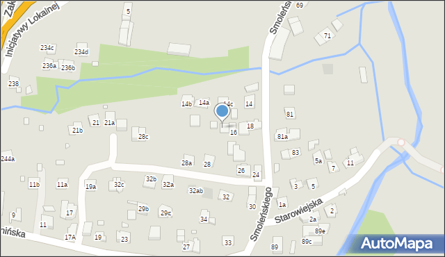 Kraków, Smoleńskiego Jerzego, 16a, mapa Krakowa