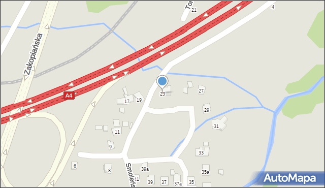 Kraków, Smoleńskiego Jerzego, 23, mapa Krakowa