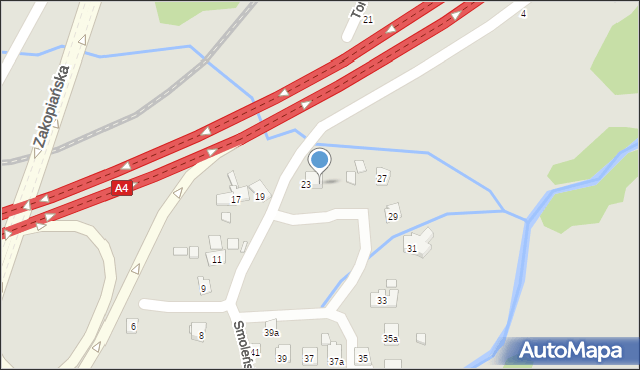 Kraków, Smoleńskiego Jerzego, 25, mapa Krakowa