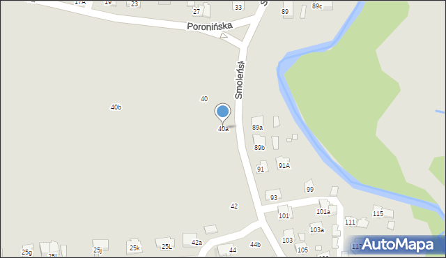 Kraków, Smoleńskiego Jerzego, 40a, mapa Krakowa