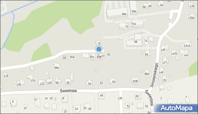 Kraków, Smoleńskiego Jerzego, 80e, mapa Krakowa