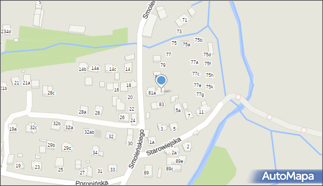 Kraków, Smoleńskiego Jerzego, 81b, mapa Krakowa
