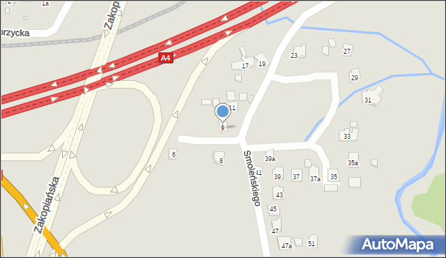 Kraków, Smoleńskiego Jerzego, 9, mapa Krakowa