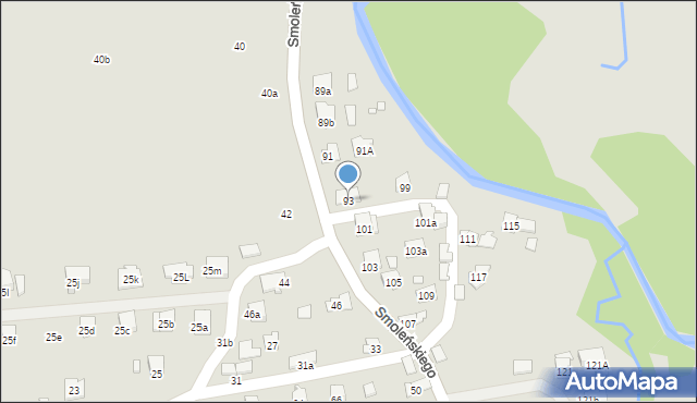 Kraków, Smoleńskiego Jerzego, 93, mapa Krakowa