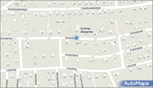 Kraków, Smolenia Jana, 28, mapa Krakowa