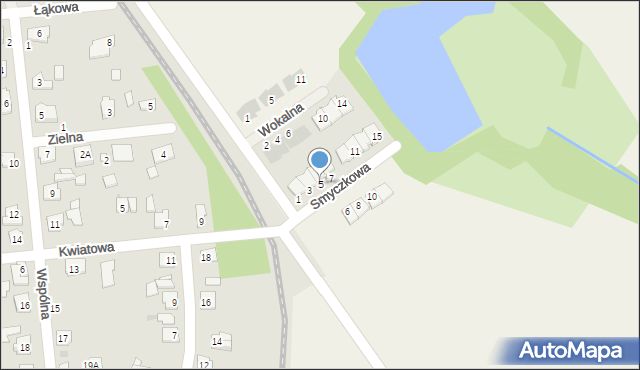 Krobów, Smyczkowa, 5, mapa Krobów