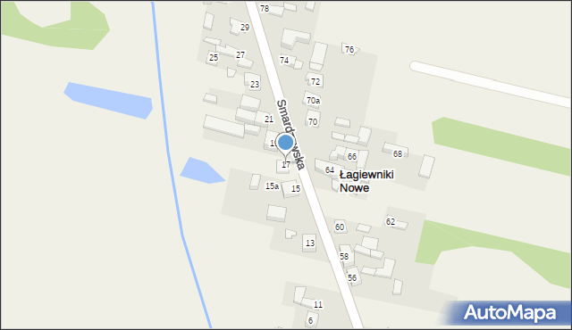 Łagiewniki Nowe, Smardzewska, 17, mapa Łagiewniki Nowe