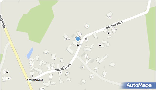 Myszków, Smudzówka, 13, mapa Myszków