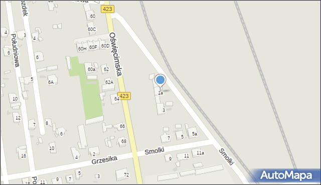 Opole, Smolki Emanuela, 1a, mapa Opola