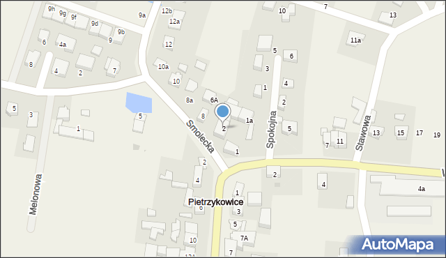 Pietrzykowice, Smolecka, 2, mapa Pietrzykowice