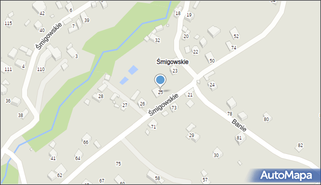 Piwniczna-Zdrój, Śmigowskie, 25, mapa Piwniczna-Zdrój