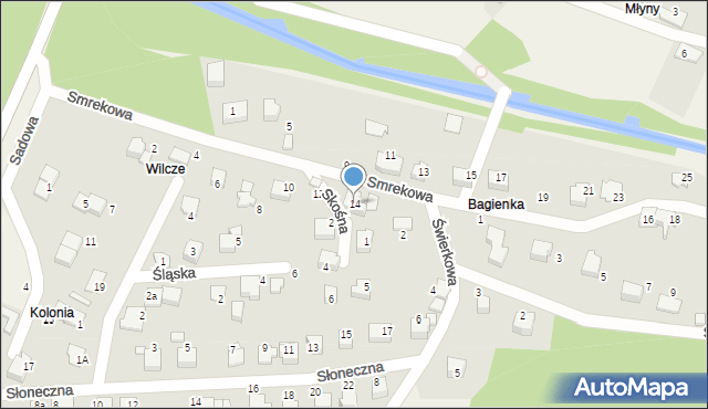 Porąbka, Smrekowa, 14, mapa Porąbka