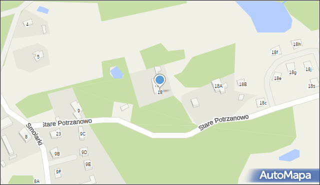 Potrzanowo, Smolarki, 18, mapa Potrzanowo