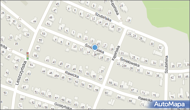 Poznań, Śmiełowska, 16, mapa Poznania