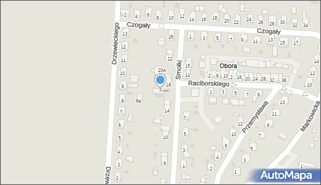 Racibórz, Smołki Emanuela, 18A, mapa Racibórz