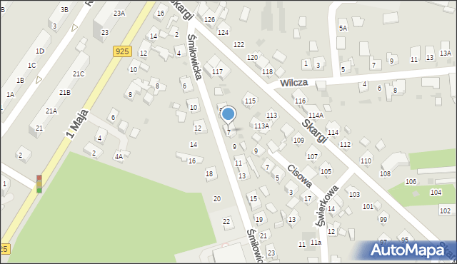 Ruda Śląska, Śmiłowicka, 7, mapa Rudy Śląskiej