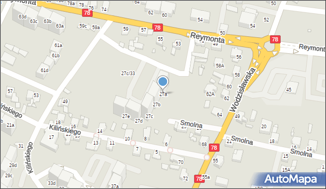 Rybnik, Smolna, 27a, mapa Rybnika