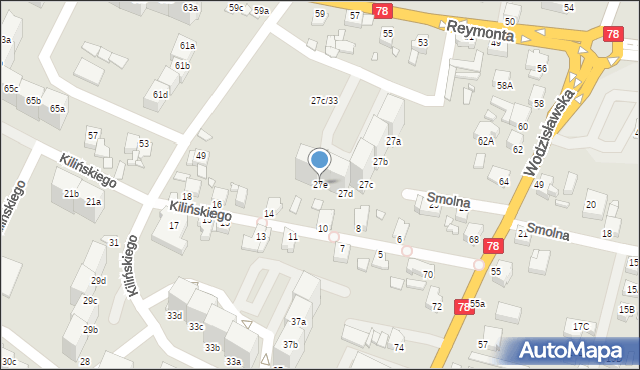 Rybnik, Smolna, 27e, mapa Rybnika