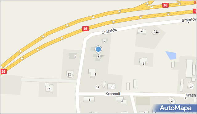 Siedliska, Smerfów, 5, mapa Siedliska