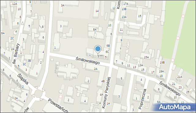 Siemianowice Śląskie, Śmiłowskiego Pawła, 3, mapa Siemianowice Śląskie