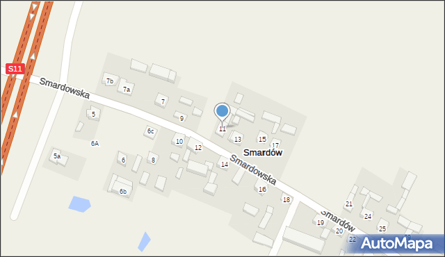 Smardów, Smardów, 11, mapa Smardów