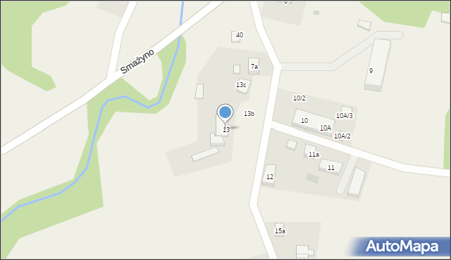 Smażyno, Smażyno, 13, mapa Smażyno