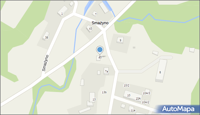 Smażyno, Smażyno, 40, mapa Smażyno