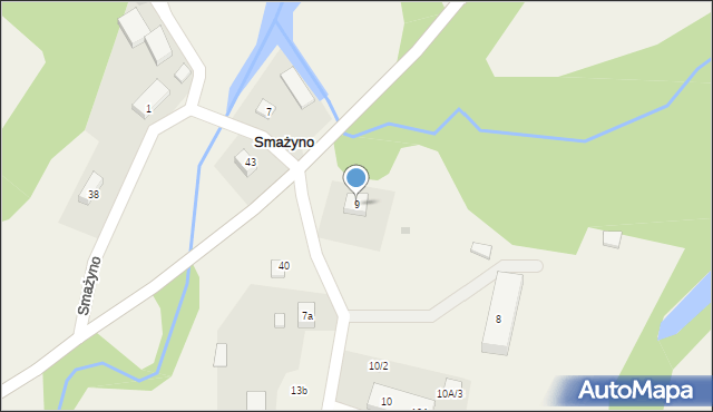 Smażyno, Smażyno, 9, mapa Smażyno