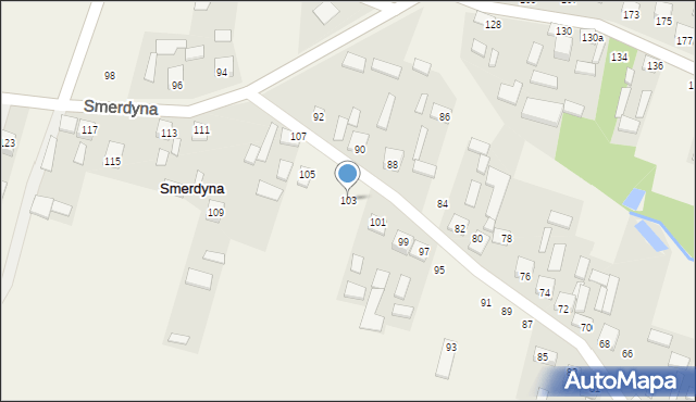 Smerdyna, Smerdyna, 103, mapa Smerdyna