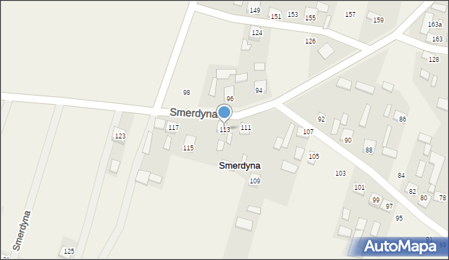 Smerdyna, Smerdyna, 113, mapa Smerdyna