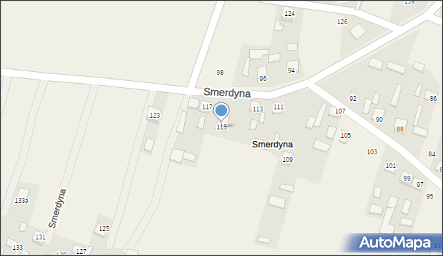 Smerdyna, Smerdyna, 115, mapa Smerdyna