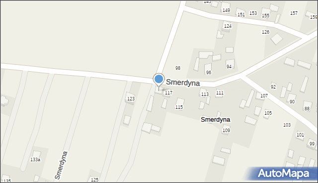 Smerdyna, Smerdyna, 119, mapa Smerdyna