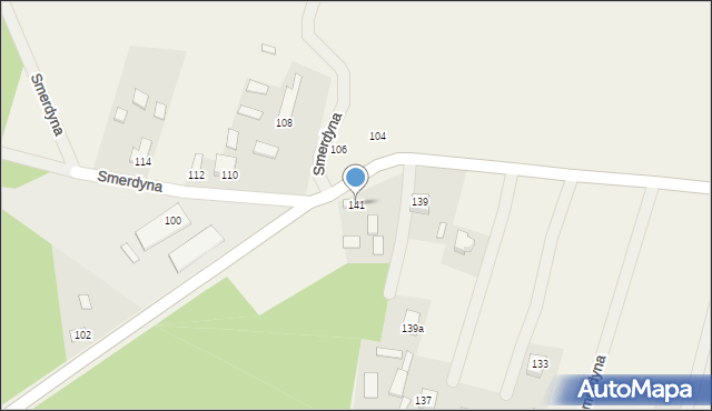 Smerdyna, Smerdyna, 141, mapa Smerdyna