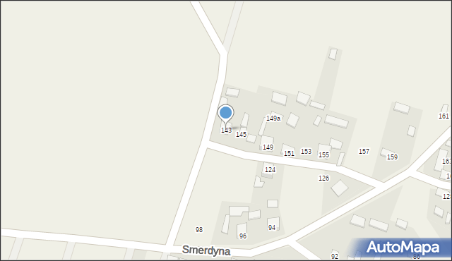 Smerdyna, Smerdyna, 143, mapa Smerdyna