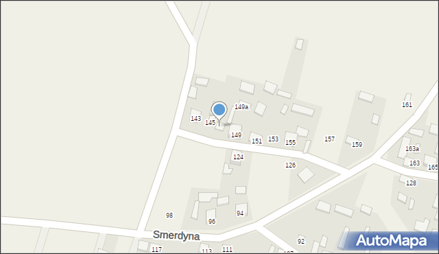Smerdyna, Smerdyna, 147, mapa Smerdyna