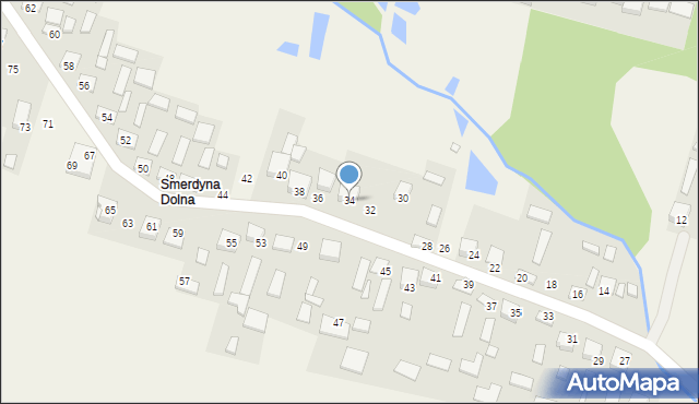 Smerdyna, Smerdyna, 34, mapa Smerdyna