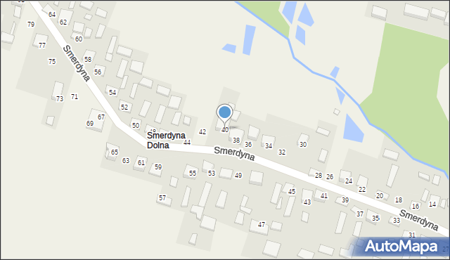 Smerdyna, Smerdyna, 40, mapa Smerdyna