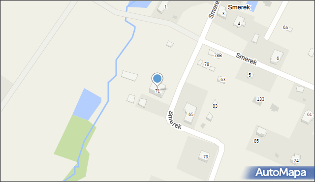 Smerek, Smerek, 71, mapa Smerek