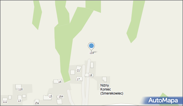 Smerekowiec, Smerekowiec, 119, mapa Smerekowiec