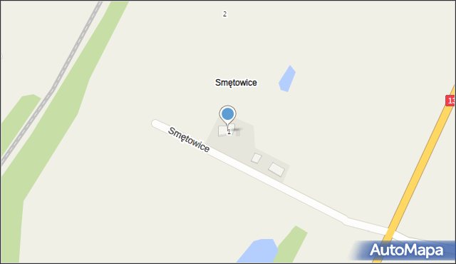 Smętowice, Smętowice, 1, mapa Smętowice