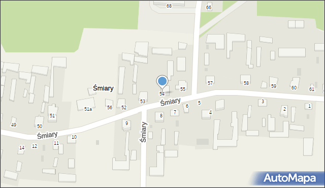 Śmiary, Śmiary, 54, mapa Śmiary