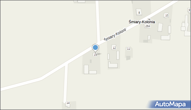 Śmiary-Kolonia, Śmiary-Kolonia, 13, mapa Śmiary-Kolonia