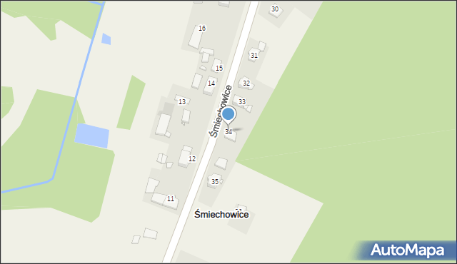 Śmiechowice, Śmiechowice, 34, mapa Śmiechowice