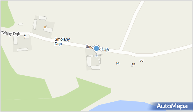 Smolany Dąb, Smolany Dąb, 9, mapa Smolany Dąb