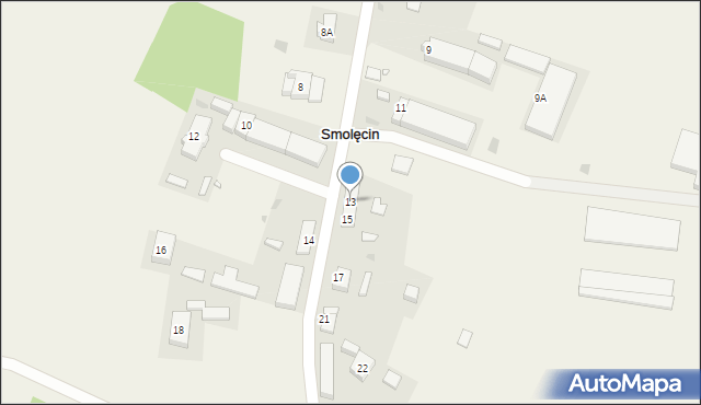 Smolęcin, Smolęcin, 13, mapa Smolęcin