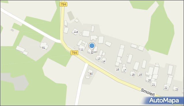 Smoleń, Smoleń, 12, mapa Smoleń